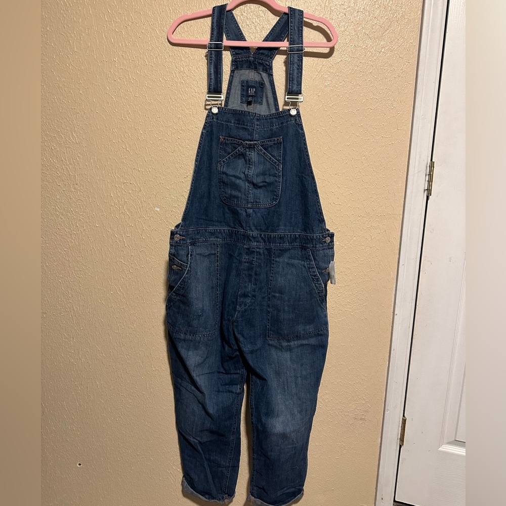 Gap Overalls Classic Relaxed Fit Straight Leg Medium‎ Wash Size XL Slouchy - Picture 10 of 10